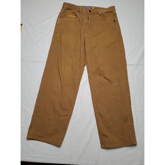 Empyre Relax Baggy Jeans Men’s 32x29 Brown Y2K Skater Pants Embroidered - Picture 1 of 16